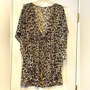 Bleu Rod Beattie Tan and Black Relaxed Wrap Coverup